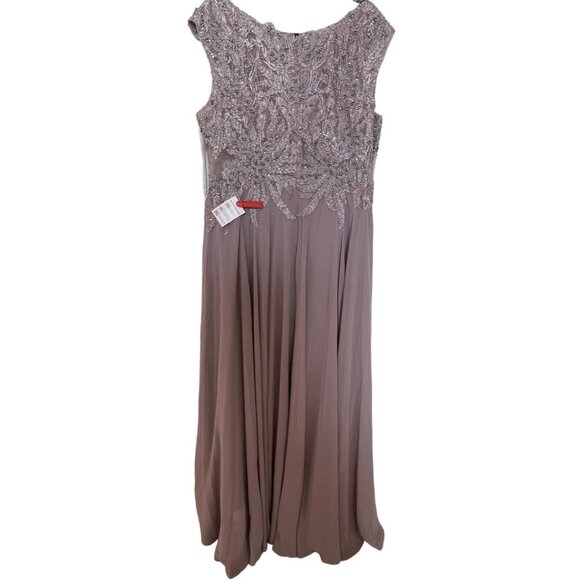 Mac Duggal Gown Dress Size 18 Appliquéd Cap Sleeve Bodice Flowy Lilac 20264 $598 - Picture 8 of 15